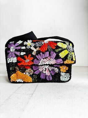Sol and Mer Floral Beaded Shoulder Bag